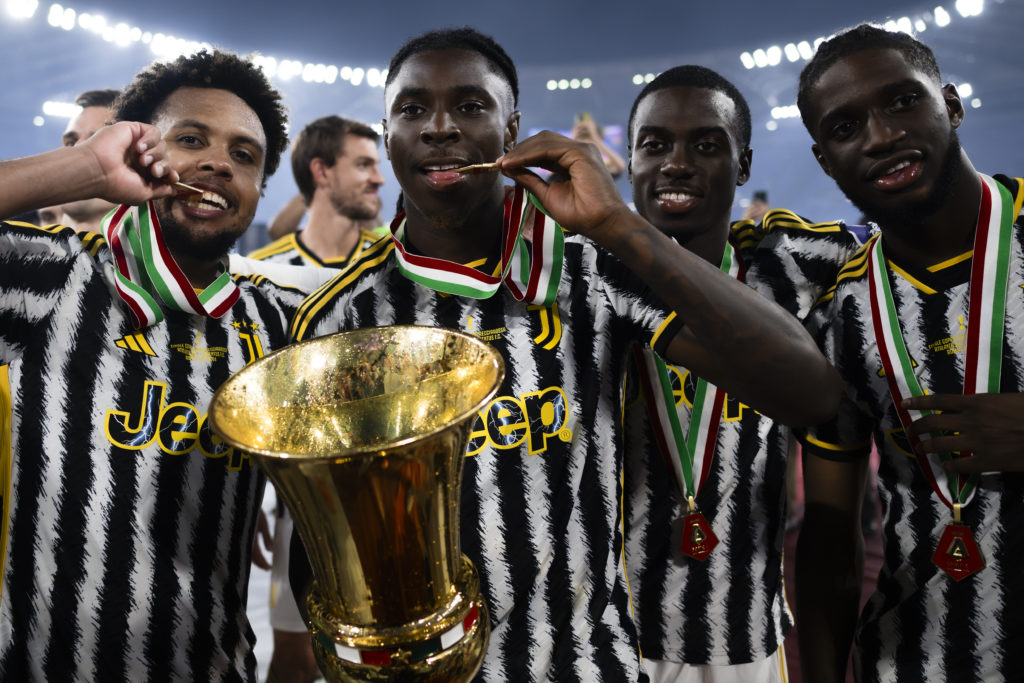 (L-R) Weston McKennie, Moise Kean, Timothy Weah and Samuel