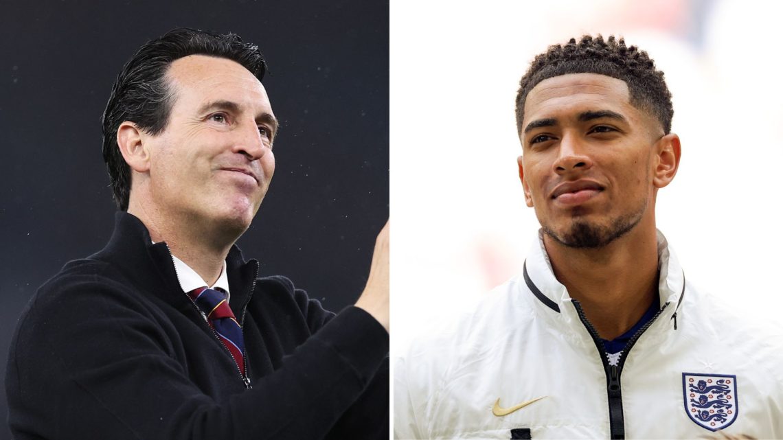 Split image of Unai Emery and Jude Bellingham.