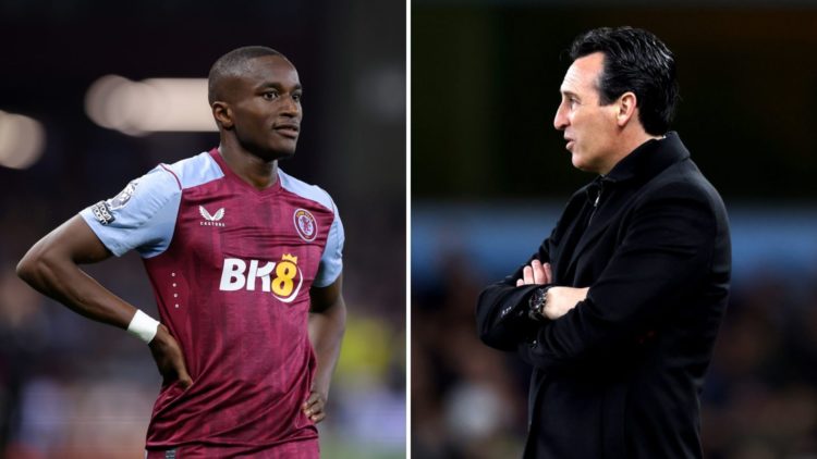 Split image of Moussa Diaby and Unai Emery.