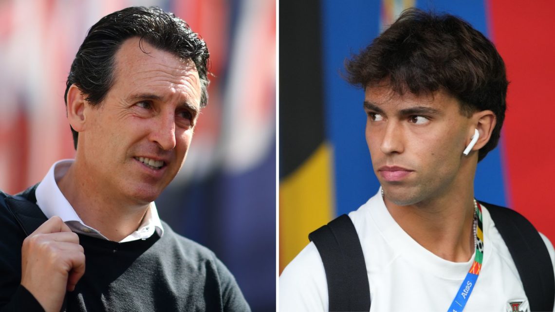 Split image of Unai Emery and Joao Felix.