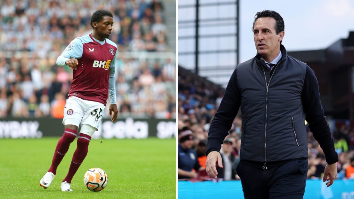 Split image of Jaden Philogene-Bidace and Unai Emery.