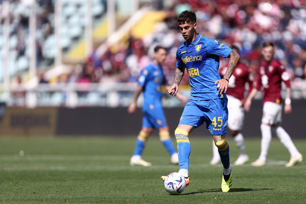 Enzo Barrenechea of Frosinone Calcio in action during the