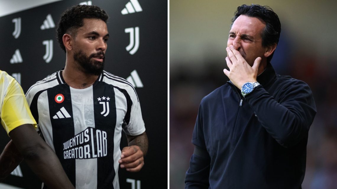 Split image of Douglas Luiz and Unai Emery.