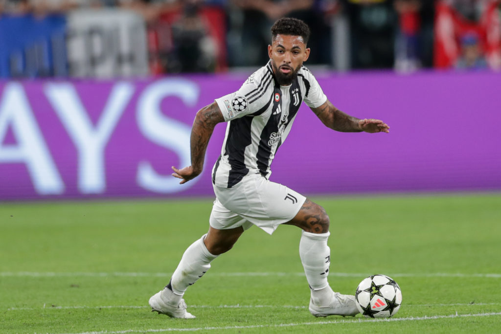 Douglas Luiz of Juventus in action during the UEFA Champions