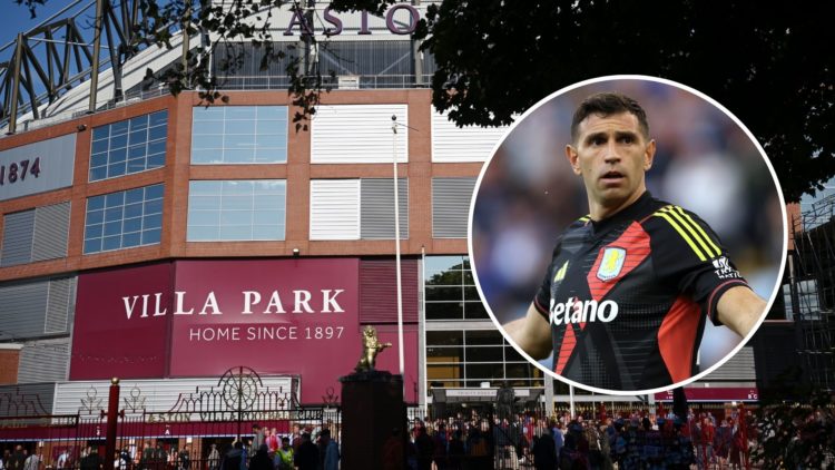 General view outside the stadium, as fans enjoy the pre match atmosphere prior to the Premier League match between Aston Villa FC and Arsenal FC at...