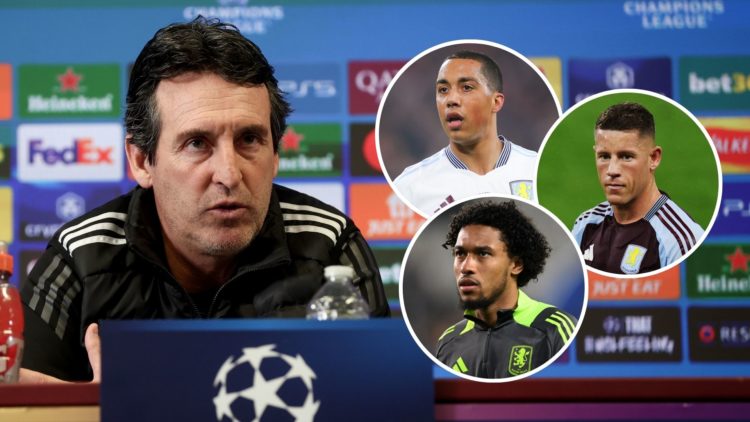 Unai Emery. Inset, Ross Barkley, Youri Tielemans, and Boubacar Kamara.