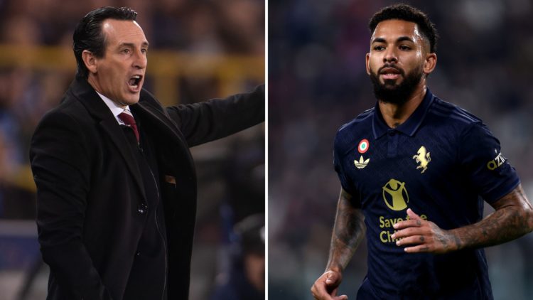 Unai Emery and Douglas Luiz.