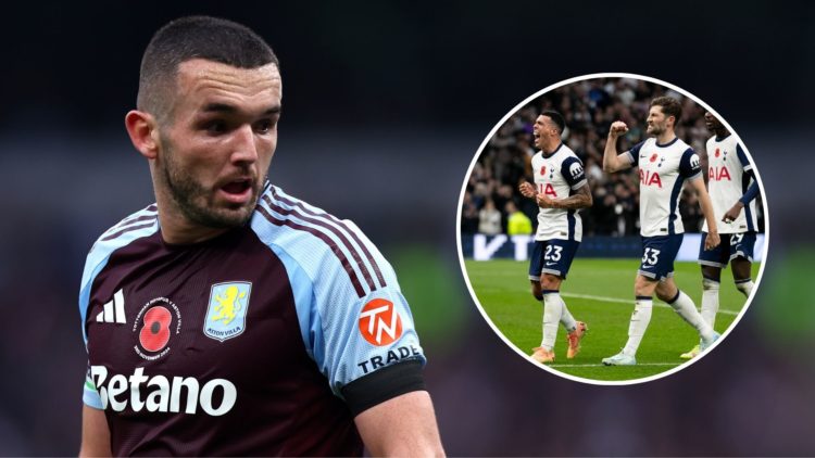 John McGinn of Aston Villa looks on during the Premier League match between Tottenham Hotspur FC and Aston Villa FC at Tottenham Hotspur Stadium on...