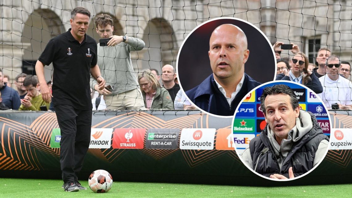 Michael Owen during the Heineken ambassador pitch activation on day 2 of the Fan Festival before the UEFA Europa League 2023/24 final match between...