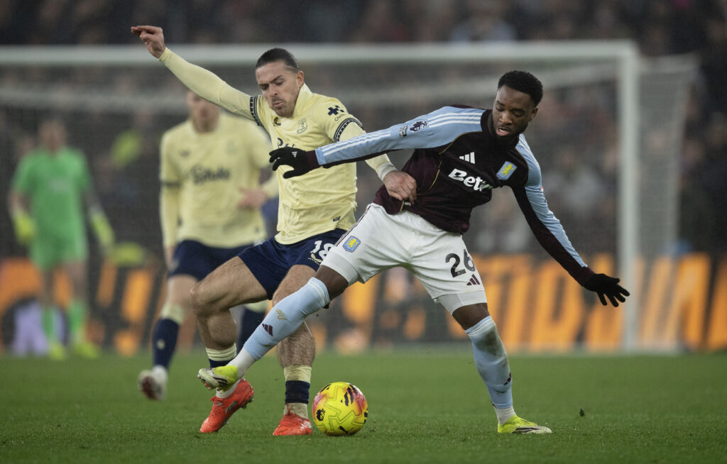 Jack Grealish in action against Aston Villa.